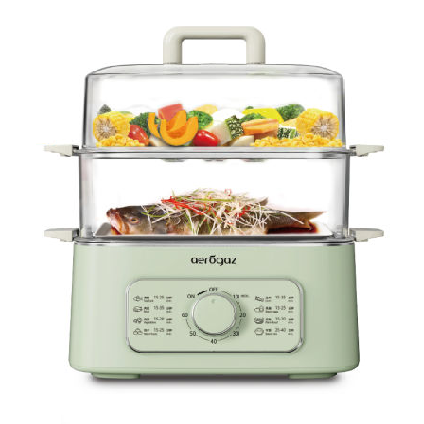 Aerogaz 2-TIER MULTIFUNCTIONAL FOOD STEAMER AZ-366ST